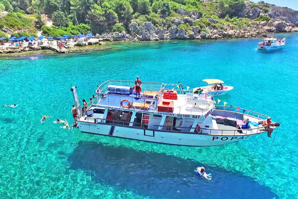 Boat trip to Anthony Quinn, Kallithea bays & Traganou caves