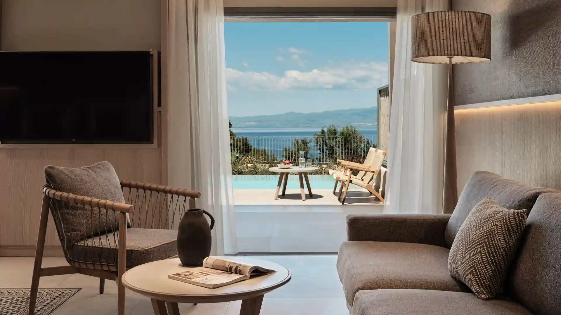 One-Bedroom Panoramic Suite with Sea View, Private Pool & Hot Tub