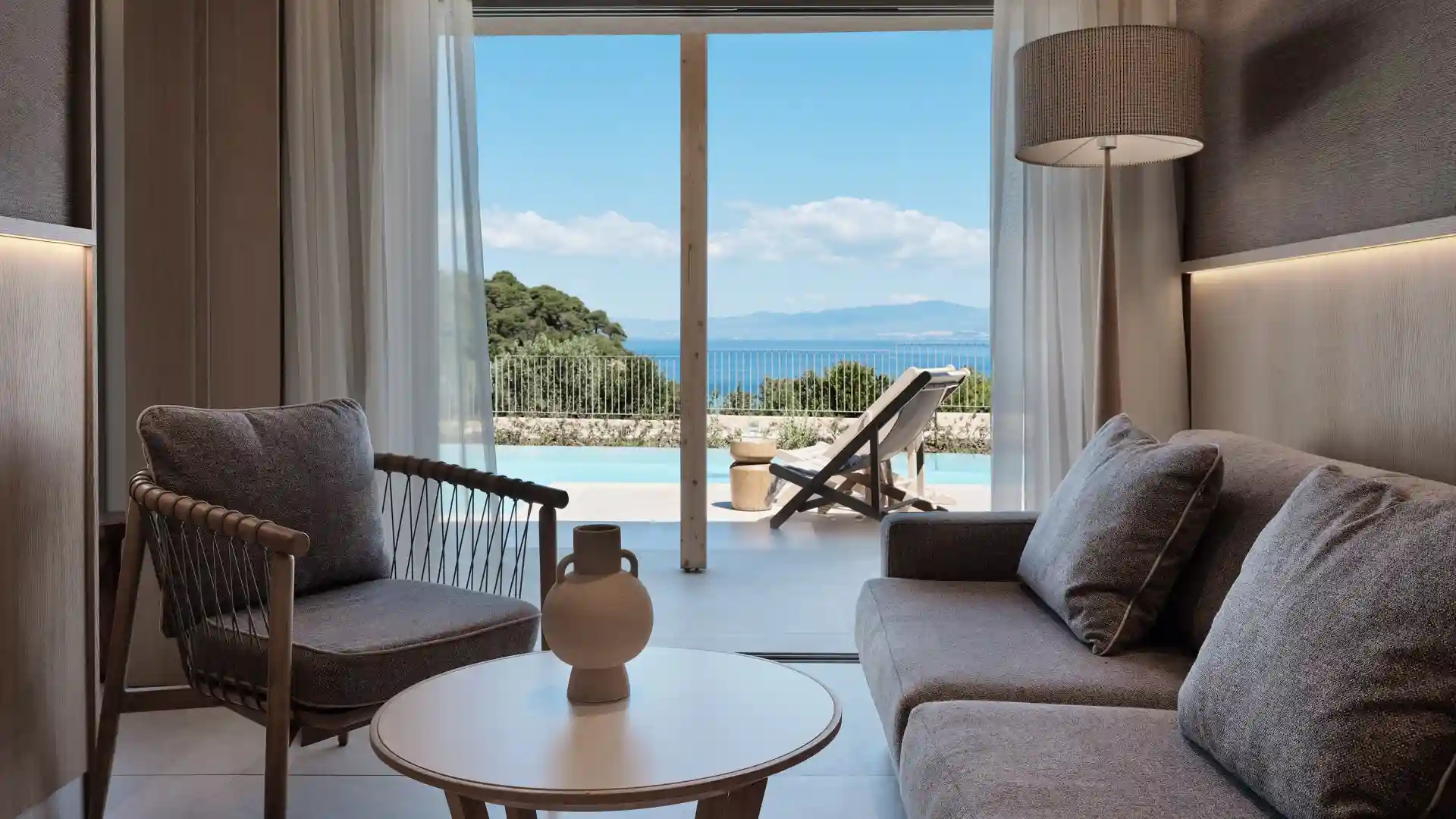 Two-Bedroom Panoramic Suite with Sea View, Private Pool & Hot Tub